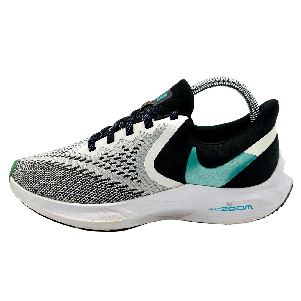 Nike Air Zoom Winflo Running Shoes Womens 8.5 Black Teal White AQ8228‎ 001